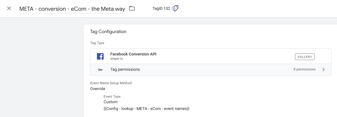 Change Event names - Meta Tag