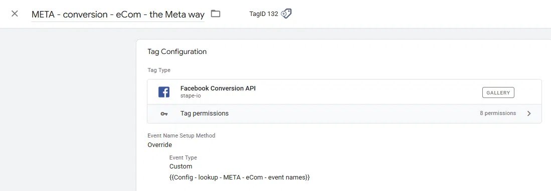 Change Event names - Meta Tag